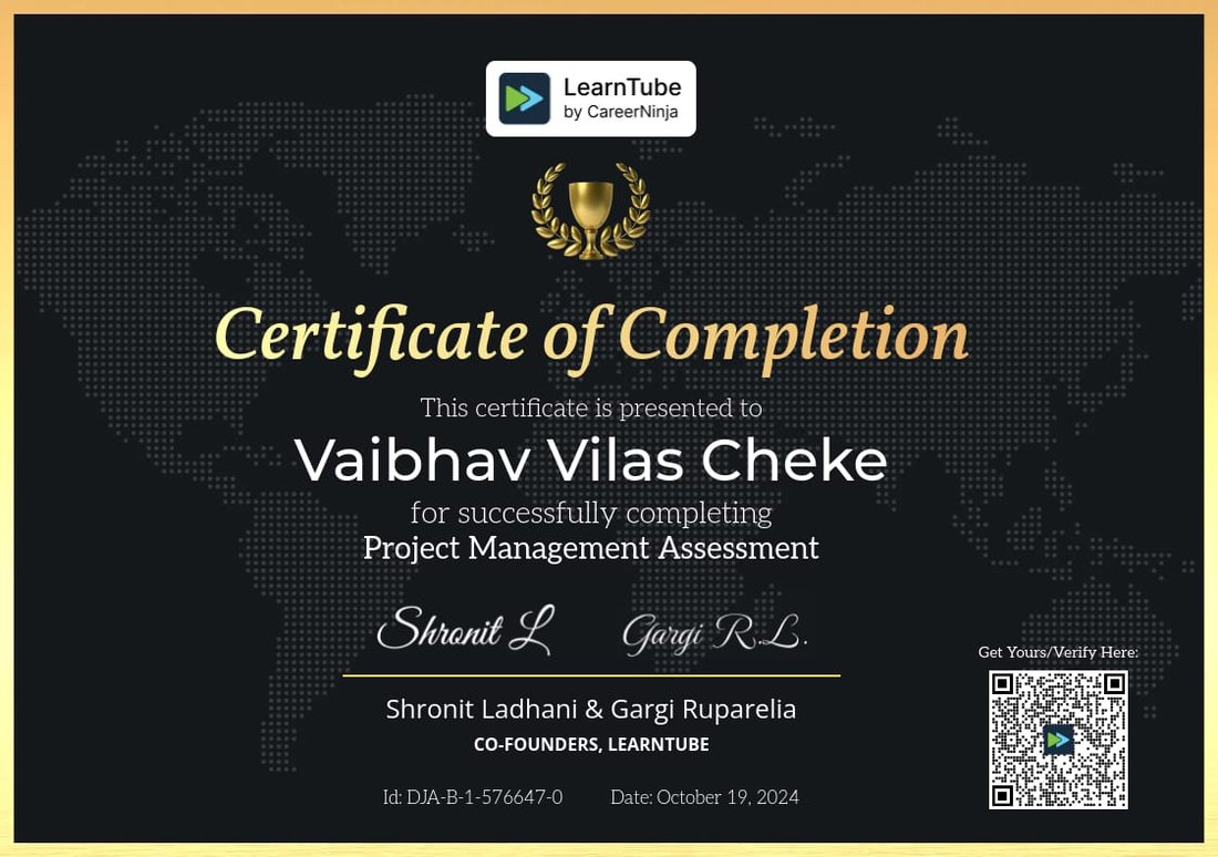 LearnTube project management certificate
